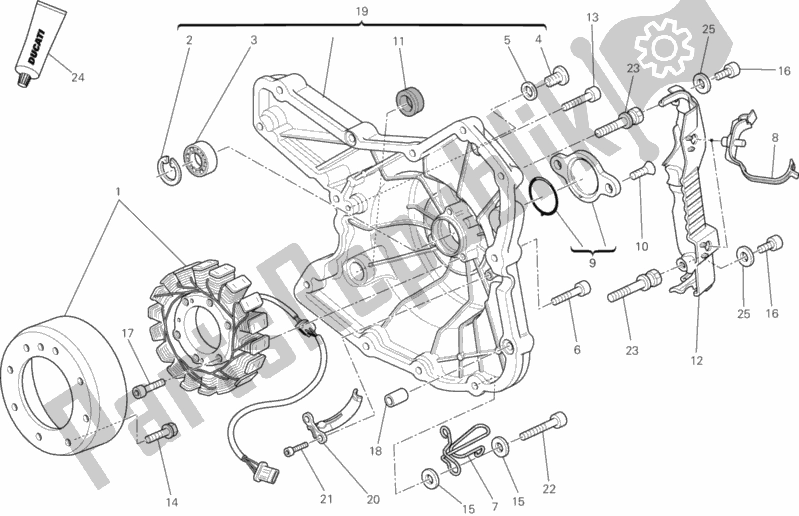 All parts for the Generator of the Ducati Monster 696 ABS 2013
